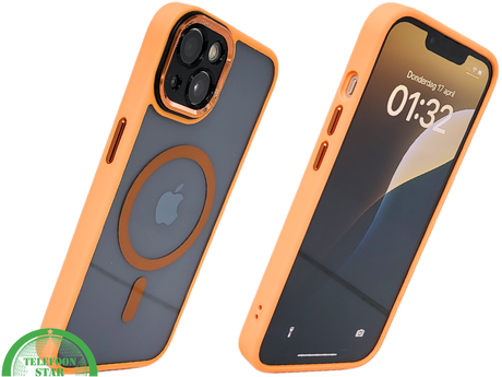 ProtectCase iPhone 13 Pro / 14 Pro Oranje &ndash; MagSafe Hoesje met Stijlvolle Rand