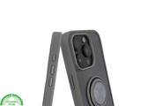 iPhone 16 Pro max Grijs Hoesje Met Ringhouder Stevige Rugcover Voor Extra Grip