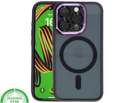 Transparant Paars iPhone 15 Pro Hoesje met MagSafe &ndash; Modern &amp; Magnetisch | Telefoonstar.nl