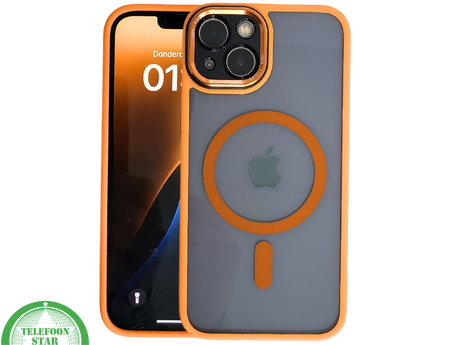 ProtectCase iPhone 13 Pro / 14 Pro Oranje &ndash; MagSafe Hoesje met Stijlvolle Rand