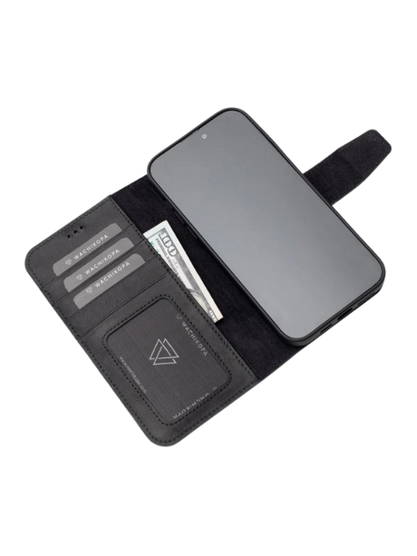 Zwart Wallet Hoesje iPhone 13 Pro &ndash; Leerlook &amp; Kaartvakken | Telefoonstar