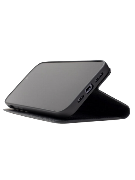 Zwart Wallet Hoesje iPhone 13 Pro &ndash; Leerlook &amp; Kaartvakken | Telefoonstar