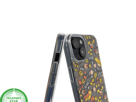 iPhone 15 Plus Hoesje &ndash; Herfstvogels Design met Transparante Rand | Kleurrijk &amp; Beschermend