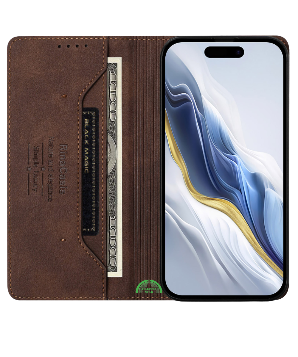 Hoesje voor Xiaomi 17 Ultra Bookcase BruinMagnetische sluiting