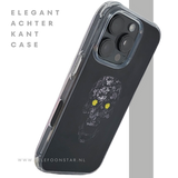 iPhone 16 Pro Zwart Hoesje Met Bloemen Skull Design En Gele Accentdetails