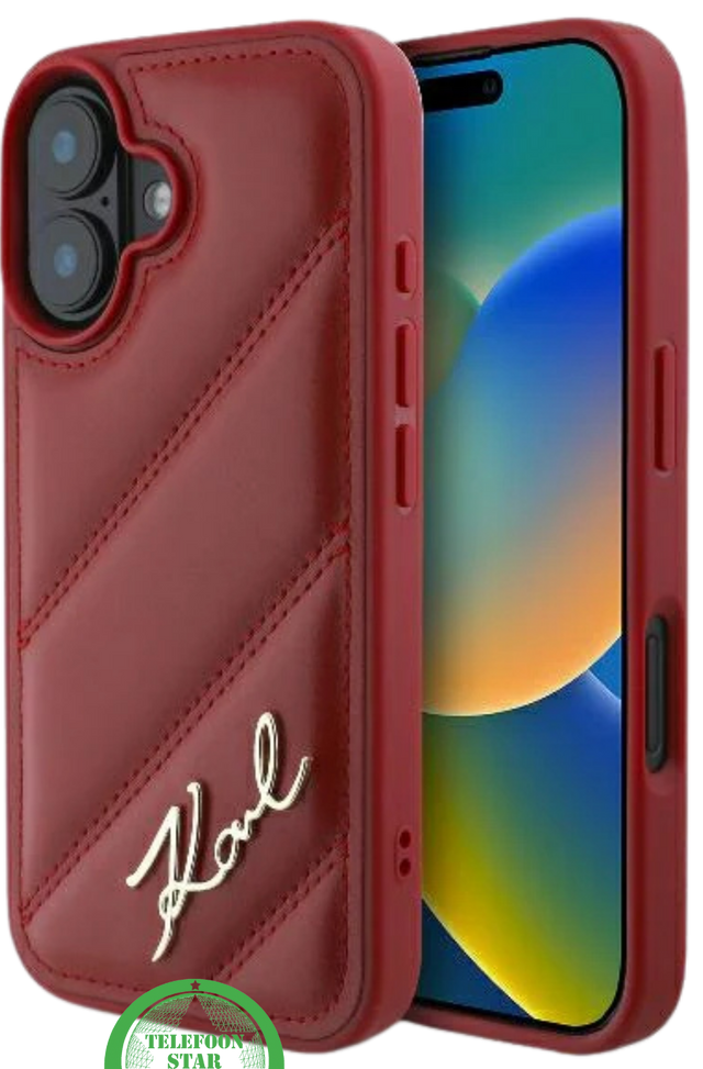 Hoesje voor iPhone 16 Rood Leren &ndash; Luxe Bescherming met Stijlvolle Glans