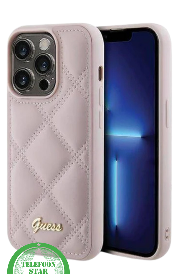 Roze Elegant Hoesje met Goud Detail iPhone 15 Pro Max
