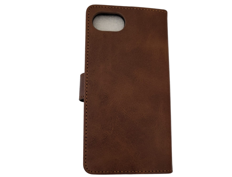 Luxe Boek iPhone 16E (2025)Bruin Leerlook Wallet Case Kaartvakken