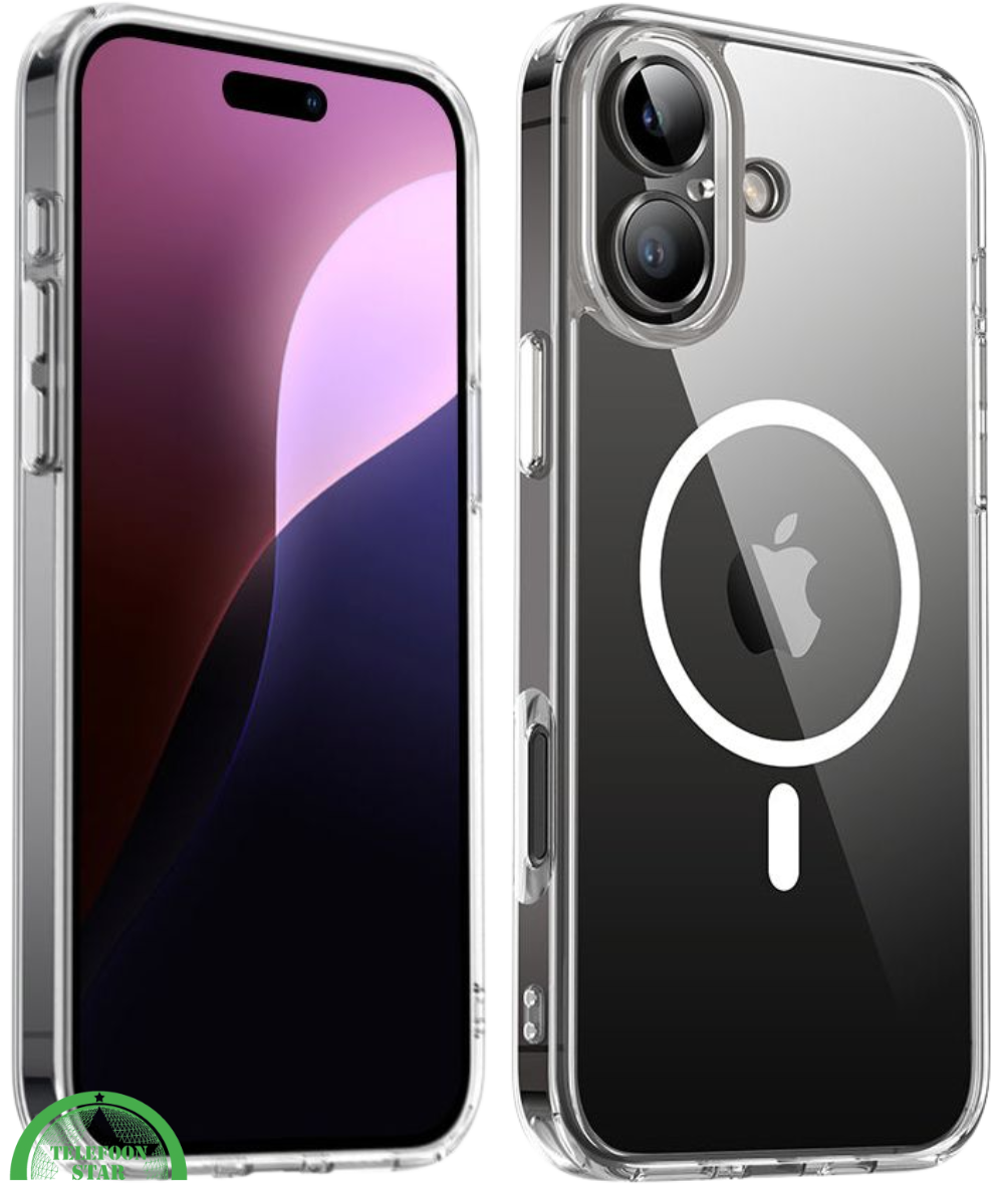 Transparant Hoesje voor iPhone 16 Plus MagSaf – Slank, Sterk & Magnetisch Compatibel