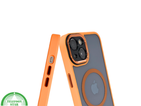 ProtectCase iPhone 13 Pro / 14 Pro Oranje &ndash; MagSafe Hoesje met Stijlvolle Rand