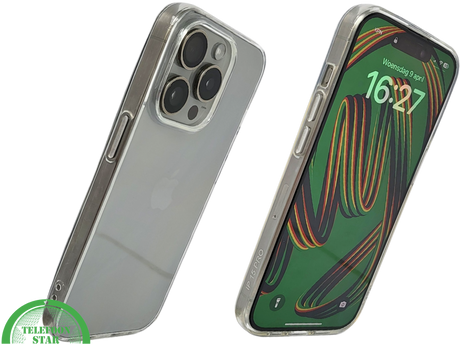 Transparant iPhone 15 Pro Hoesje met Zilveren Randen &ndash; Elegant &amp; Slank | Telefoonstar.nl