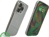 Transparant iPhone 15 Pro Max Hoesje met Zilveren Randen &ndash; Elegant &amp; Slank | Telefoonstar.nl