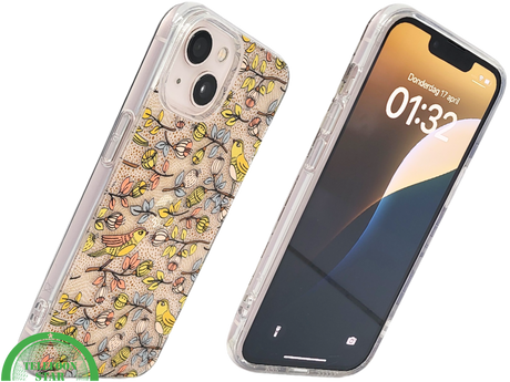 Beschermhoesje iPhone 13/14 Transparant &ndash; Bloemen &amp; Vogeltjes | Telefoonstar