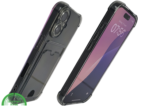 Transparant Hoesje iPhone 17 Pro / Pro Max met Kaarthouder &ndash; Krasbestendig