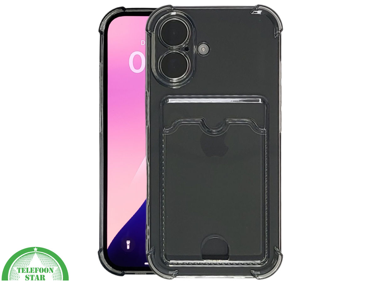 Transparant Hoesje iPhone 17 Pro / Pro Max met Kaarthouder &ndash; Krasbestendig