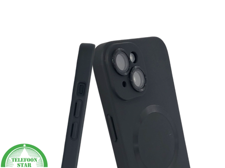 iPhone 15 Plus Hoesje &ndash; Zwart Siliconen met MagSafe | Slank, Sterk &amp; Stijlvol