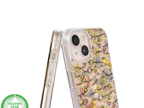 Beschermhoesje iPhone 13/14 Transparant &ndash; Bloemen &amp; Vogeltjes | Telefoonstar