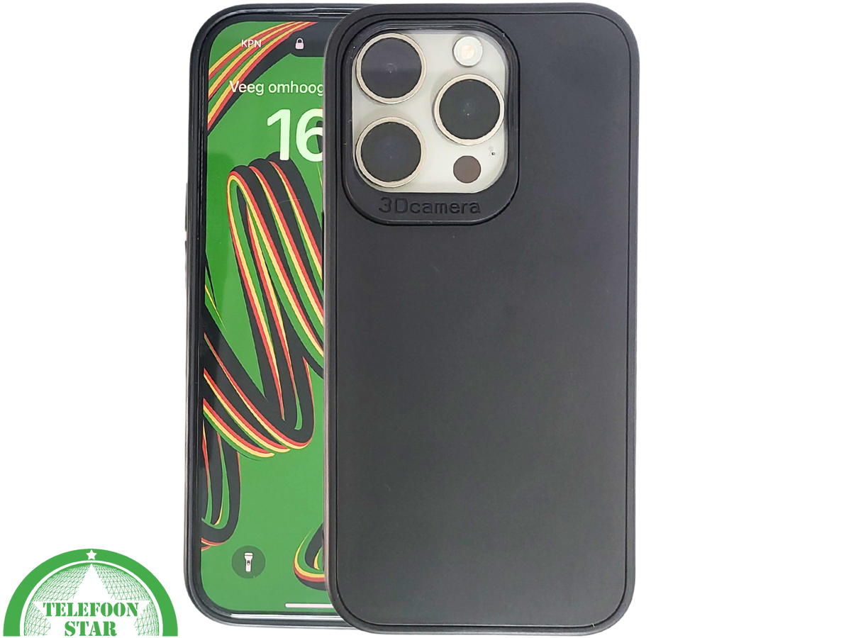 Mat Zwart iPhone 15 Pro Hoesje met Camerabescherming &ndash; Clean &amp; Krachtig | Telefoonstar.nl