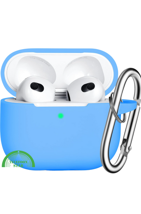 Blauw Siliconen Hoesje voor AirPods 3 met Karabijnhaak – Bescherming & Stijl | Telefoonstar Ede