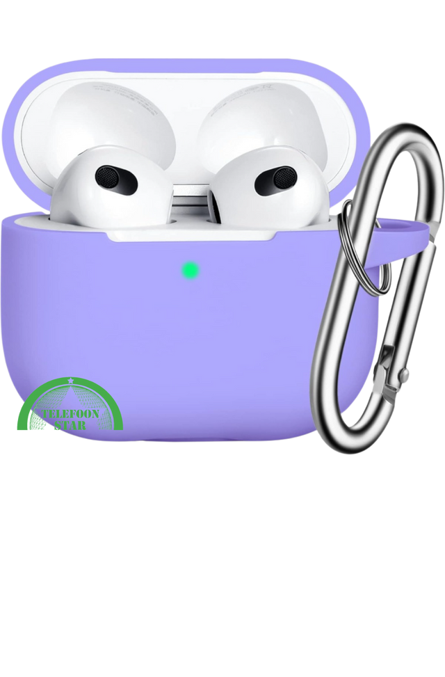 Hoesje voor AirPods 3 met Karabijnhaak &ndash;Paars