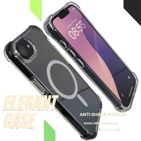 hoesje voor iPhone 17e Armor Anti shock Backcover Bescherming transparant met zwarte randen