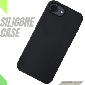 iPhone 16E Zwart Hoesje Standaard Backcover Bescherming