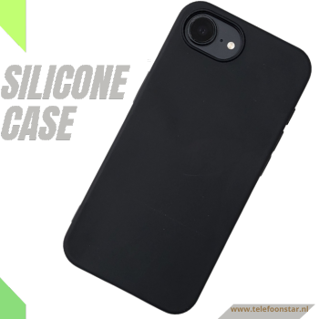 iPhone 16E Zwart Hoesje Standaard Backcover Bescherming