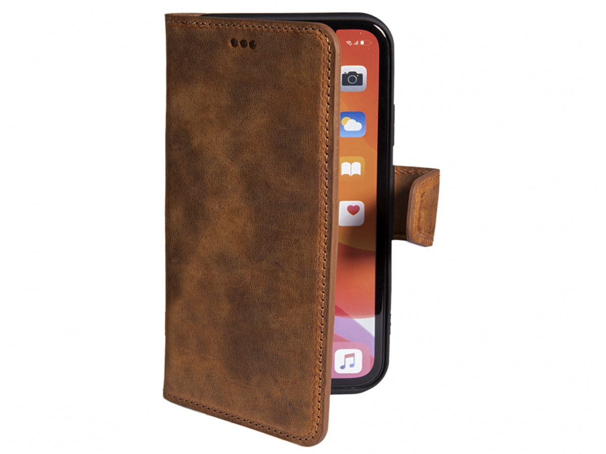 iPhone 15 Plus 100% leer hoesje | Ruimte voor drie pasjes | 2 in 1 functie | Bruin
