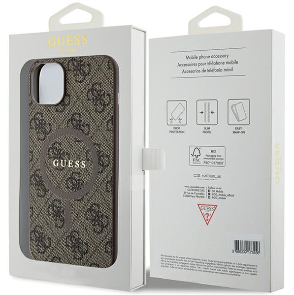 iPhone 15 MagSafe Hoesje | Guess Hoesje | Bruin