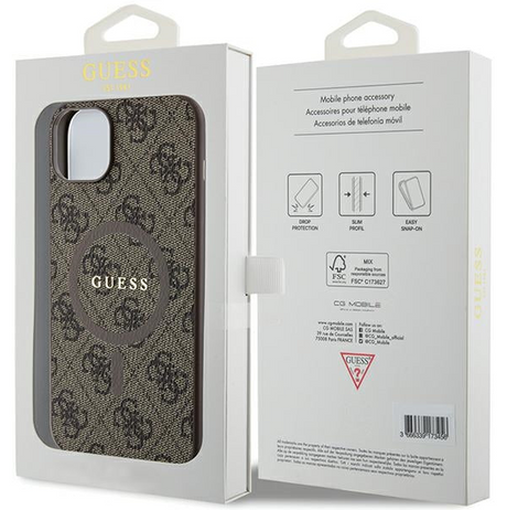 iPhone 15 MagSafe Hoesje | Guess Hoesje | Bruin