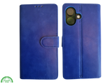 Boek Case Leer Wallet Case Donkerblauw iPhone 16