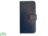 Boek Case Leer Wallet Case Donkerblauwe iPhone 16
