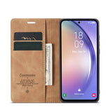 Bookcase Samsung S24 FE | Functioneel Hoesje Samsung | Wallet case | Bruin