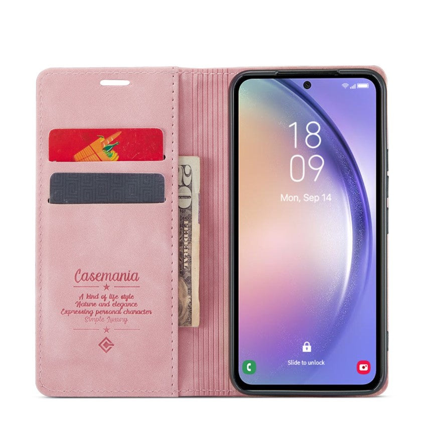 Bookcase Samsung S24 FE | Functioneel Hoesje Samsung | Wallet case | Roze