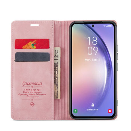 Bookcase Samsung S24 FE | Functioneel Hoesje Samsung | Wallet case | Roze
