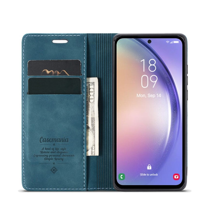 Bookcase Samsung S24 FE | Functioneel Hoesje Samsung | Wallet case | Turquoise