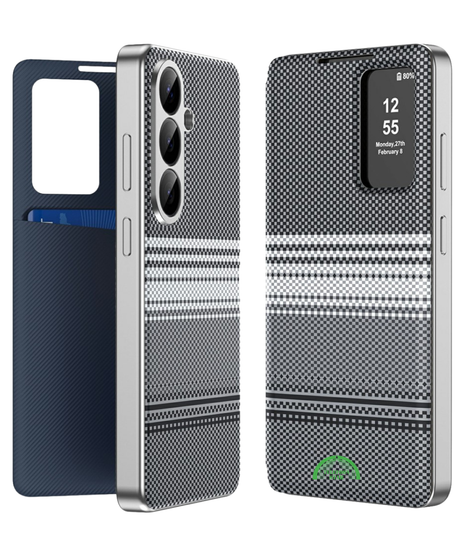 Samsung Galaxy S25 Hoesje Smart View Bookcase KaarthouderStijlvolle Bescherming Voor Elke Dag