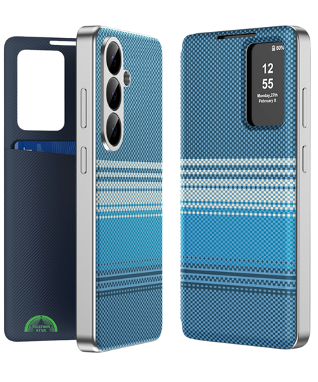 Samsung Galaxy S25 Hoesje Smart View Cover met Pasjeshouder en Volledige Bescherming