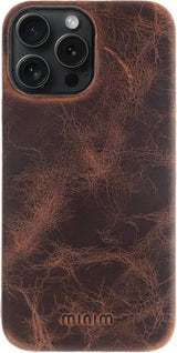 iPhone 15 Pro Max 100% Leer hoesje | Lederen Backcover | Minimalistisch | Bruin
