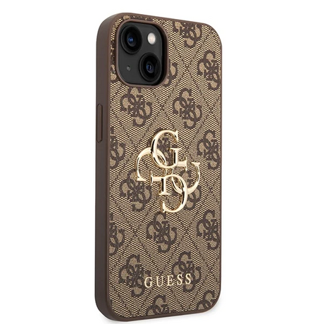 iPhone 15 Hardcase | Guess Gouden Logo | Backcover Bruin