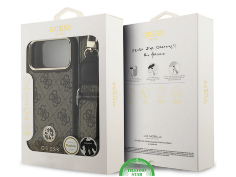 Guess iPhone 17 Pro Max Crossbody Hoesje met Band &ndash; Luxe MagSafe Bescherming in Bruin Design