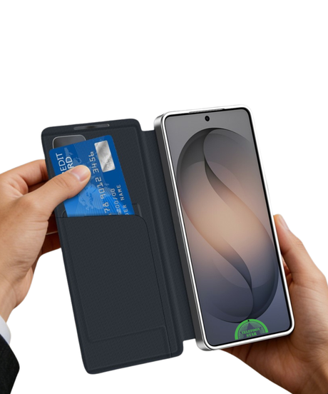 Samsung Galaxy S25 Hoesje Paars met Kaarthouder Smart View Bookcase Cover voor Optimale Bescherming