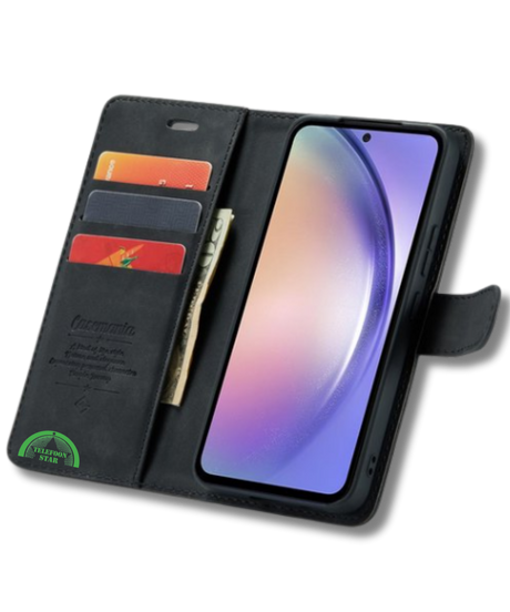 Bookcase Hoesje voor Samsung A56 Zwart 2-in-1 Magnetisch Hoesje met Pasjeshouder