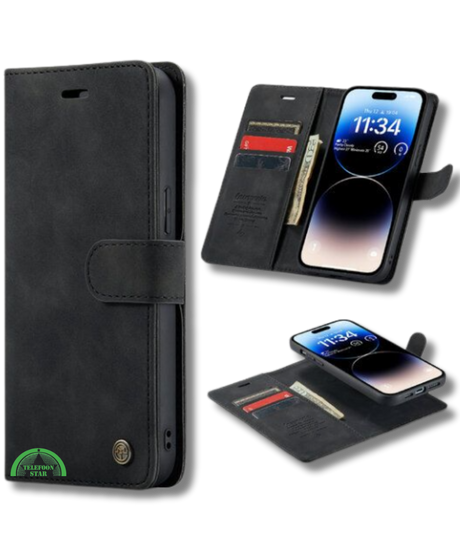 Bookcase Hoesje voor Samsung A56 Zwart 2-in-1 Magnetisch Hoesje met Pasjeshouder