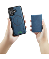 Hoesje voor iPhone 17 Blauw CM Detachable 2-in-1 Magnetic Card Holder Case