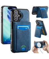 Hoesje voor iPhone 17 Blauw CM Detachable 2-in-1 Magnetic Card Holder Case