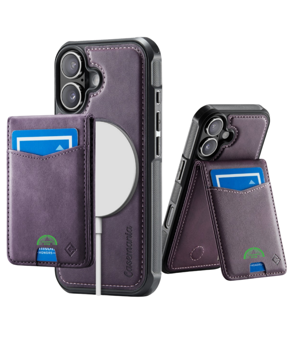 Hoesje voor iPhone 17 Blauw CM Detachable 2-in-1 Magnetic Card Holder Case