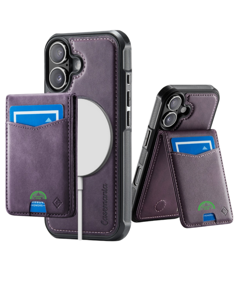 Hoesje voor iPhone 17 Roze Bookcase 2-in-1 Magnetic met Pasjeshouder & MagSafe