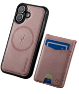 Hoesje voor iPhone 17 Roze Bookcase 2-in-1 Magnetic met Pasjeshouder &amp; MagSafe