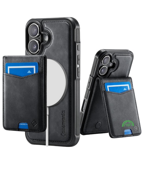 Hoesje voor iPhone 17 Paars Bookcase 2-in-1 Magnetic met Pasjeshouder & MagSafe
